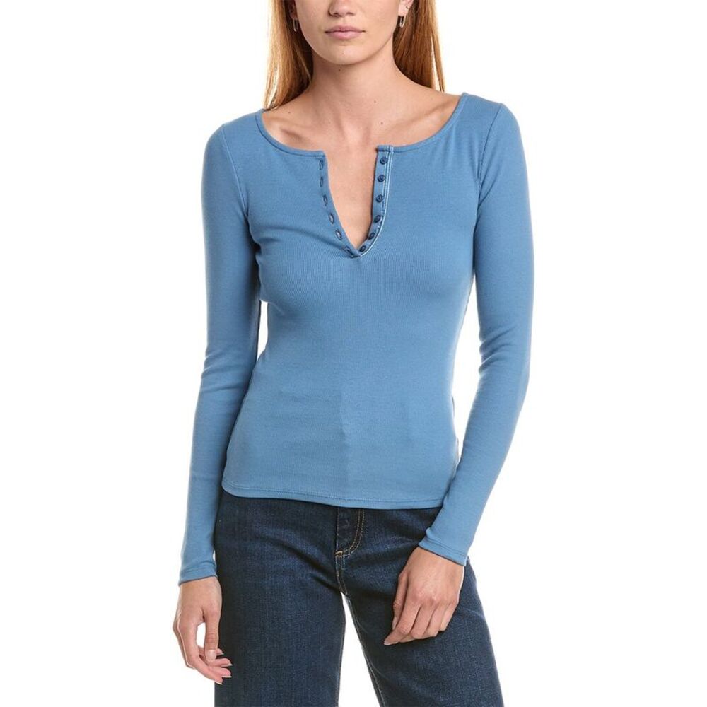 Boden Womens Rib Henley, Blue